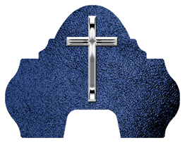 DARAY-L-510-SL-SH-BL Silver Single Cross Shimmer Blue